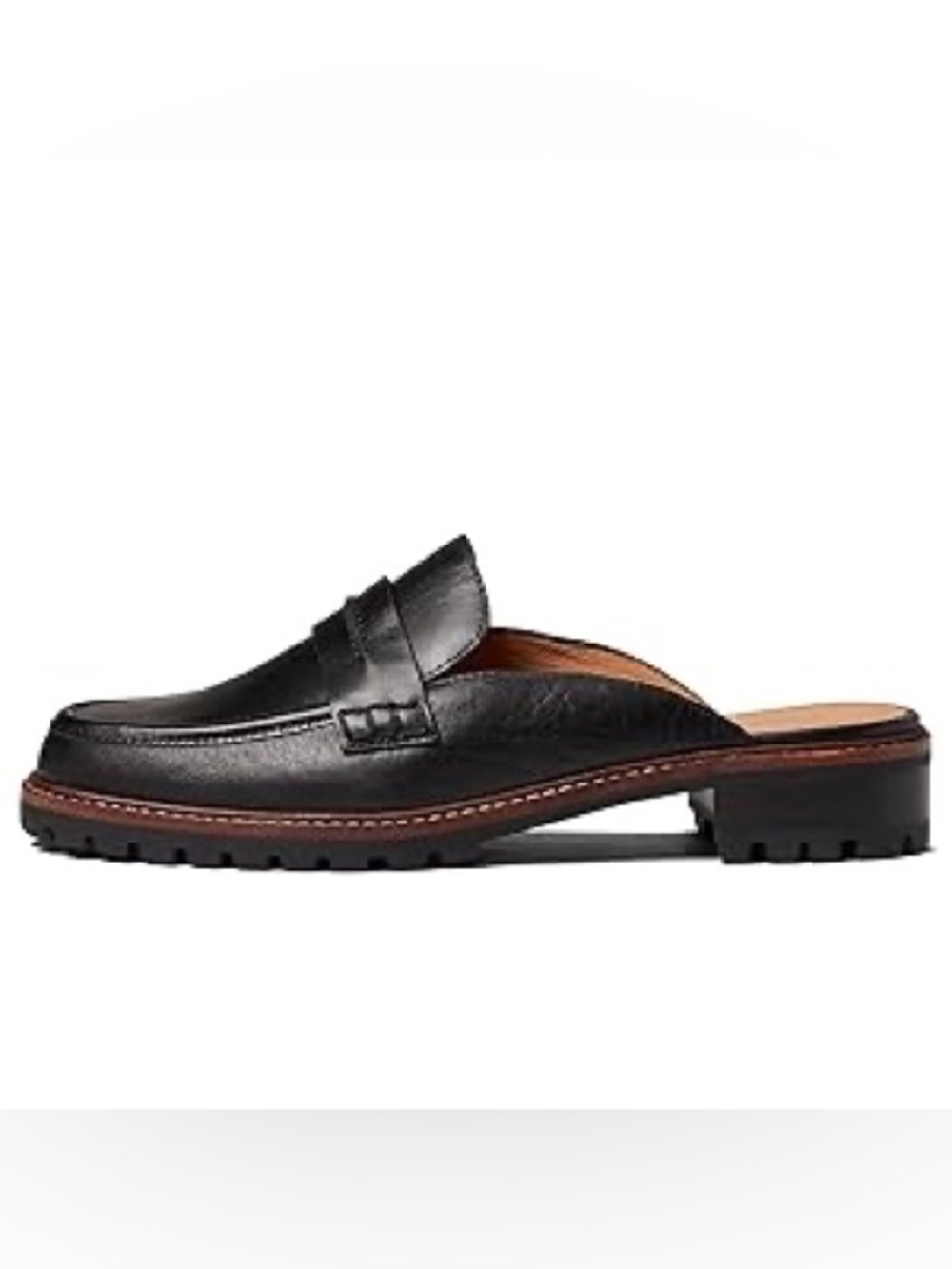 Madewell Corinne Black Leather Mule Loafers for Women - Picture 2 of 4